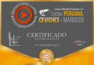 Certificado de curso de comida peruana Marvin Gil