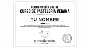 Certificado Curso Pastelería Vegana Constanza Vallejos