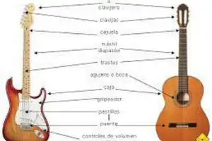 partes-eléctrica-una guitarra clasica clásica-guitarras eléctricas-guitarra electroacústica