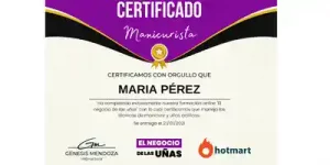 Certificado-El Negocio de las Uñas-manicurista profesional-Génesis Mendoza