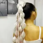 peinados infantiles-trenza africana-rubio-cabello sintético