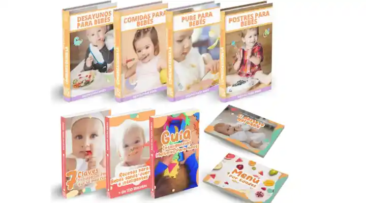 guia +100 recetas para bebés-menú semanal-alimentación-debe comer-papilla-alimentación complementaria-recetas fáciles-método BLW