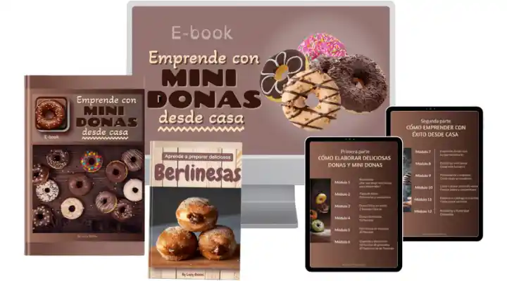 E-book Emprende con Mini Donas desde Casa-lucy robles-hotmart-libro digital-PDF-donas fritas-recetasminidonasdesdecasa