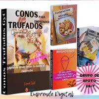 Ebook Conos Trufados Gourmet y Clásicos para Emprender-descargar-conos trufados-hacer trufa de chocolate-hojaldre-sabores-deliciosos-repostería-pastelería-libro digital-hotmart
