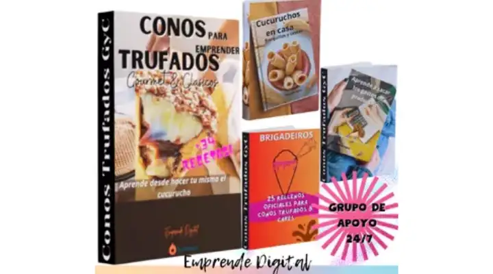 Ebook Conos Trufados Gourmet y Clásicos para Emprender-descargar-conos trufados-hacer trufa de chocolate-hojaldre-sabores-deliciosos-repostería-pastelería-libro digital
